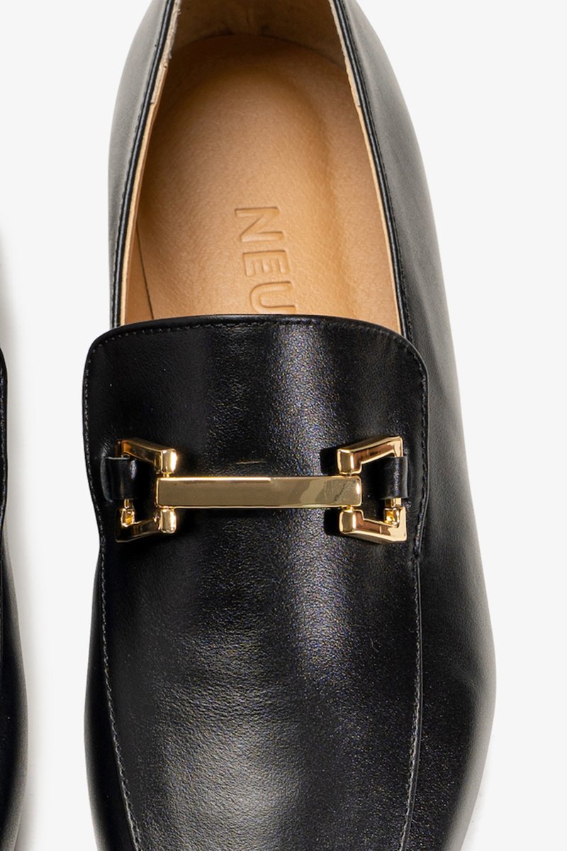 20mm Bronze Minimal Loafer Shoes (Black)