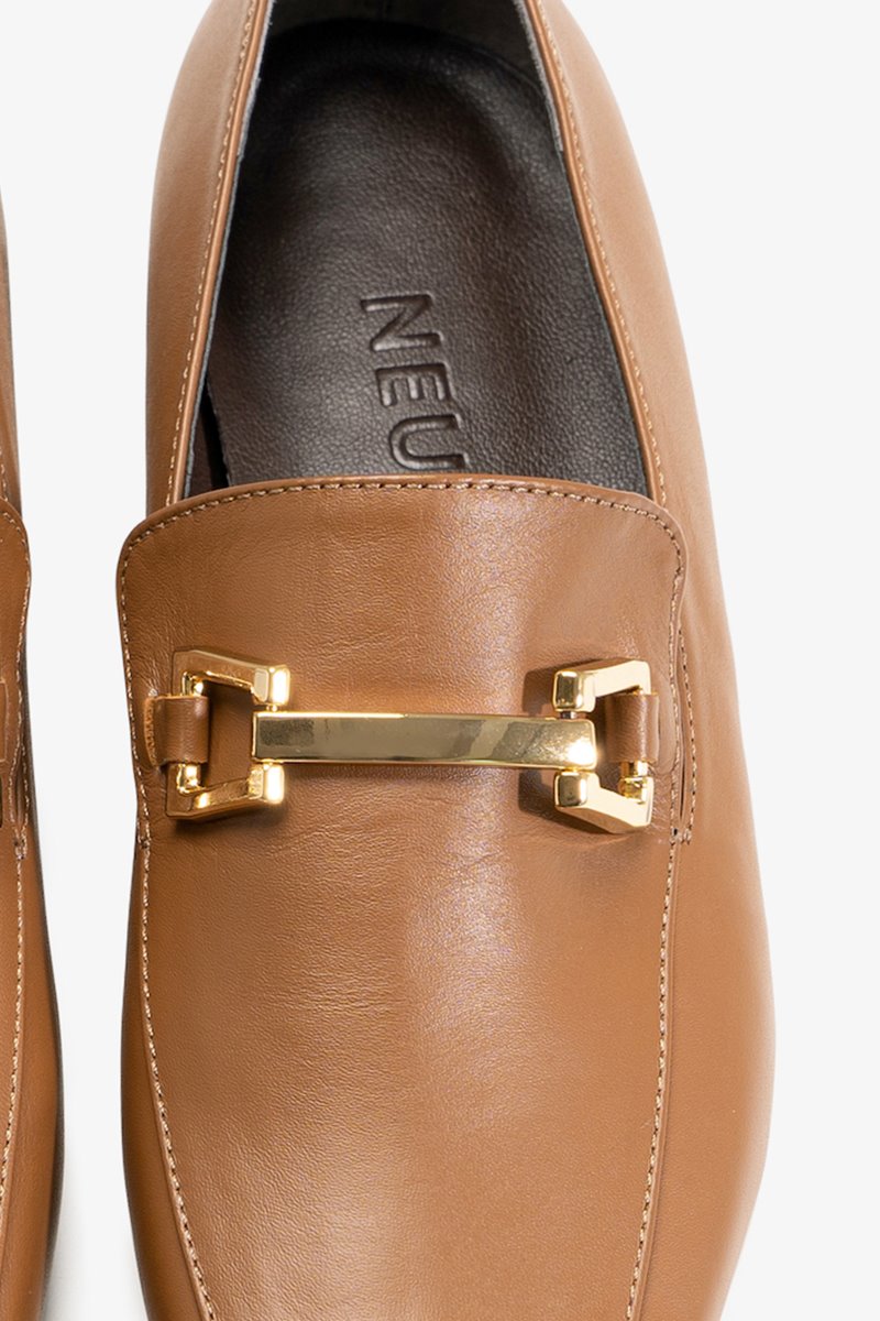 20mm Bronze Minimal Loafer Shoes (Brown)