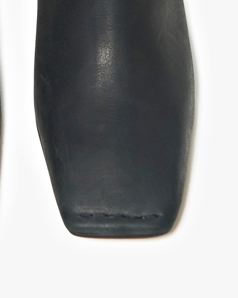 60mm Anna Stitch Square Toe Ankle Boots (Black)