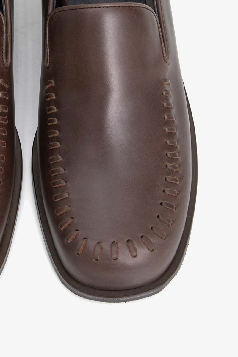 35mm Gaudi Leather-Stitch Loafer (Brown)