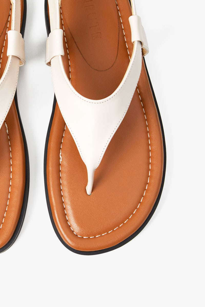 20mm Pacific Leather Flip-flop Sandal (WHITE)