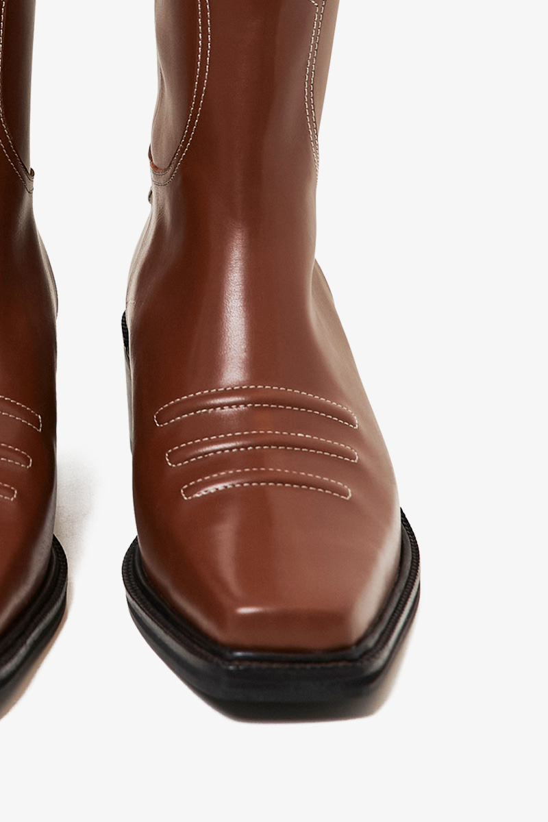 50mm Marfa Western Middle Boots (BROWN)