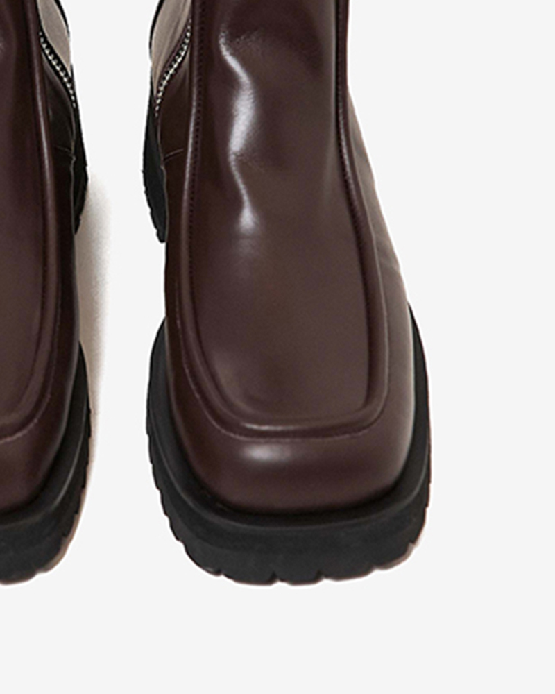 50mm Fernanda Mid-Heel Boots (Brown)