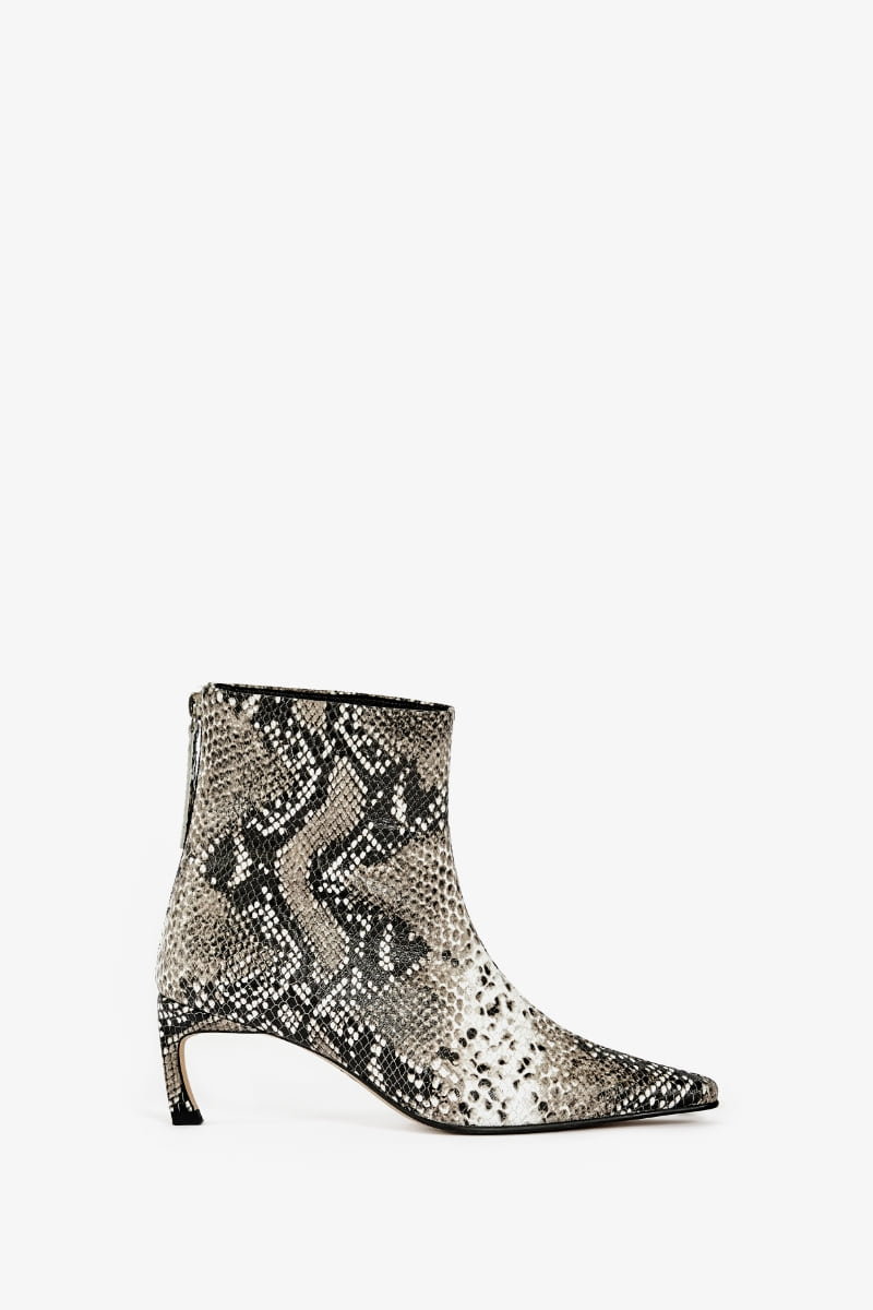 60mm Gainsbourg Square Toe Ankle Boots (Snake)