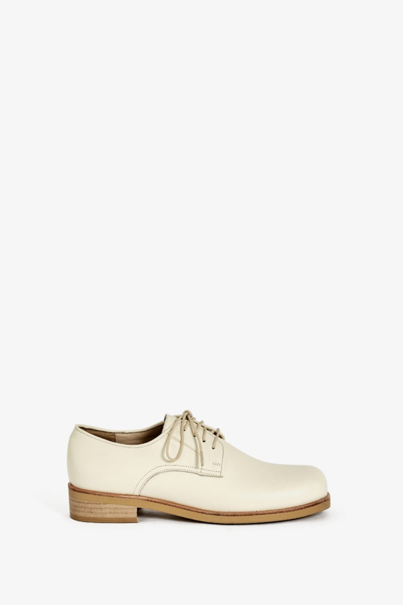 30mm Patrick Square Toe Derby Shoes (White)