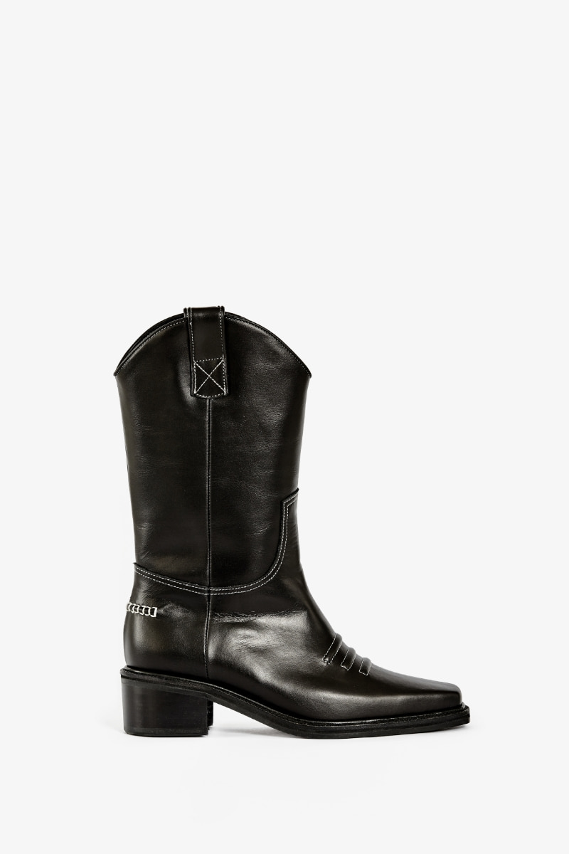 50mm Marfa Western Middle Boots (Black)