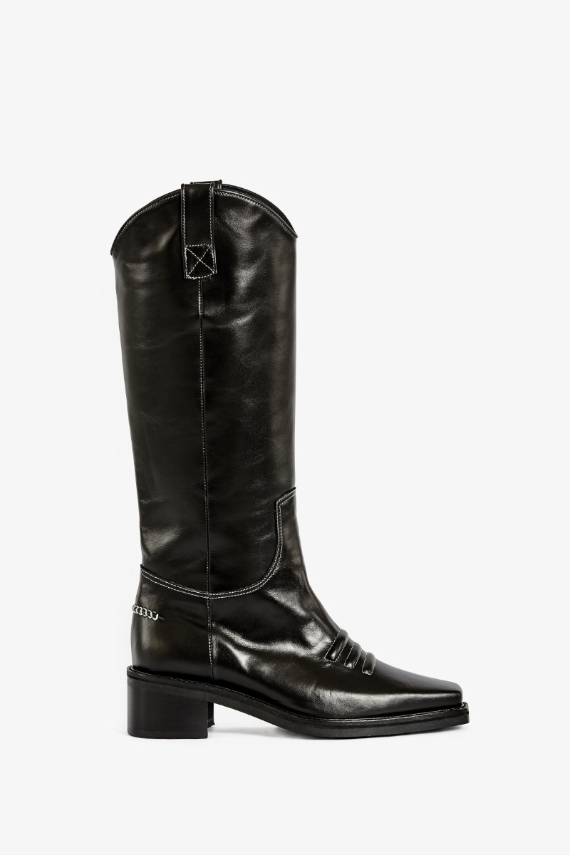 50mm Marfa Western Long Boots (Black)