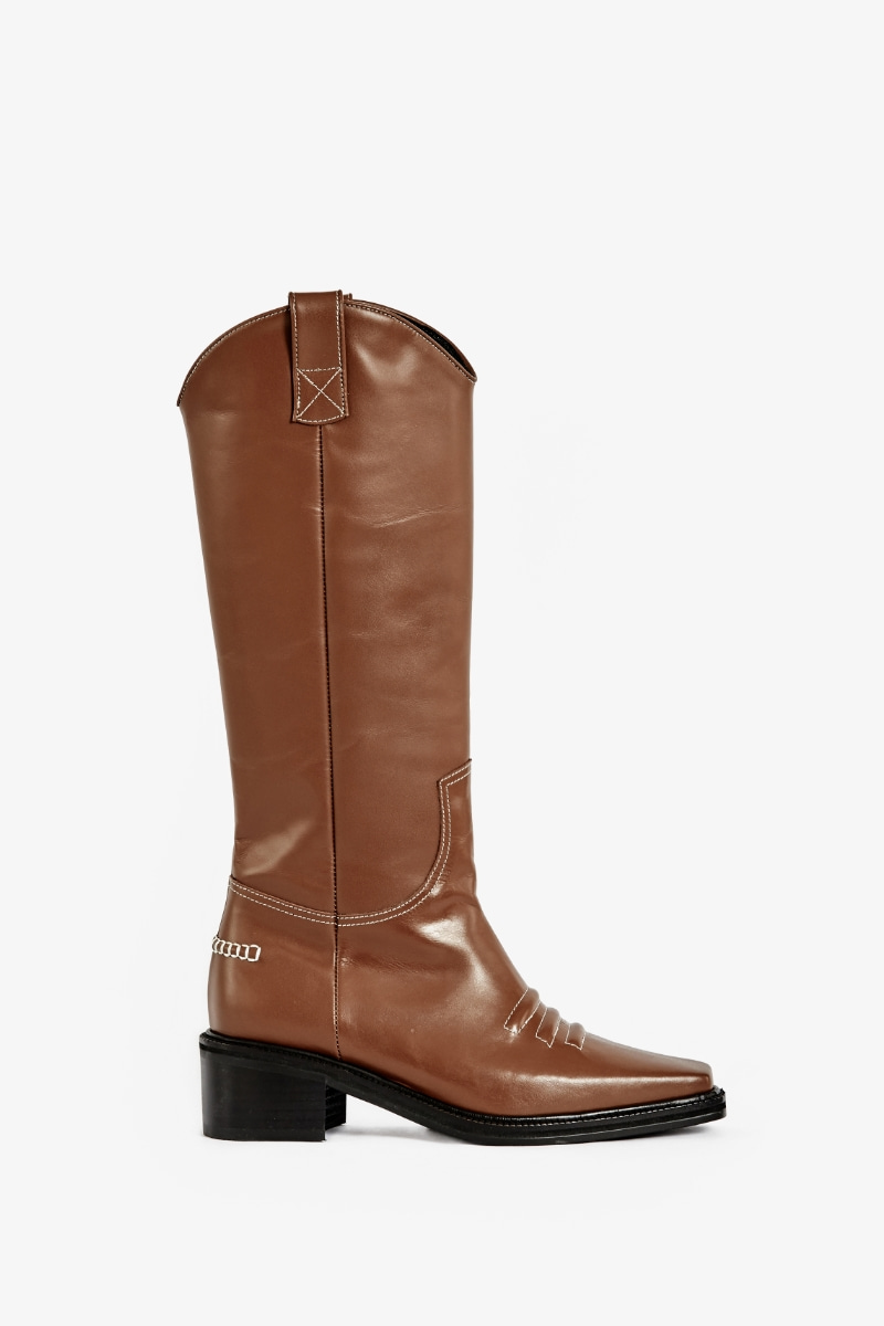 50mm Marfa Western Long Boots (Brown)