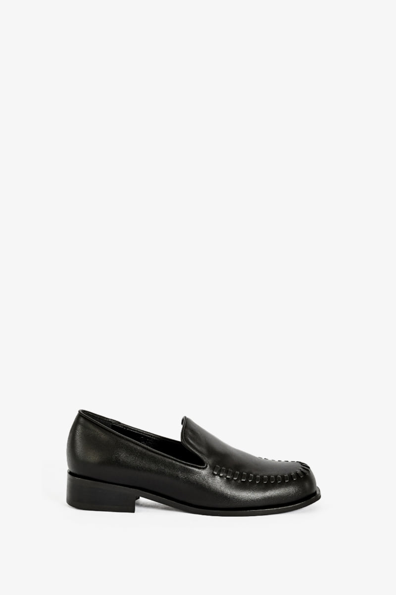35mm Gaudi Leather-Stitch Loafer (Black)