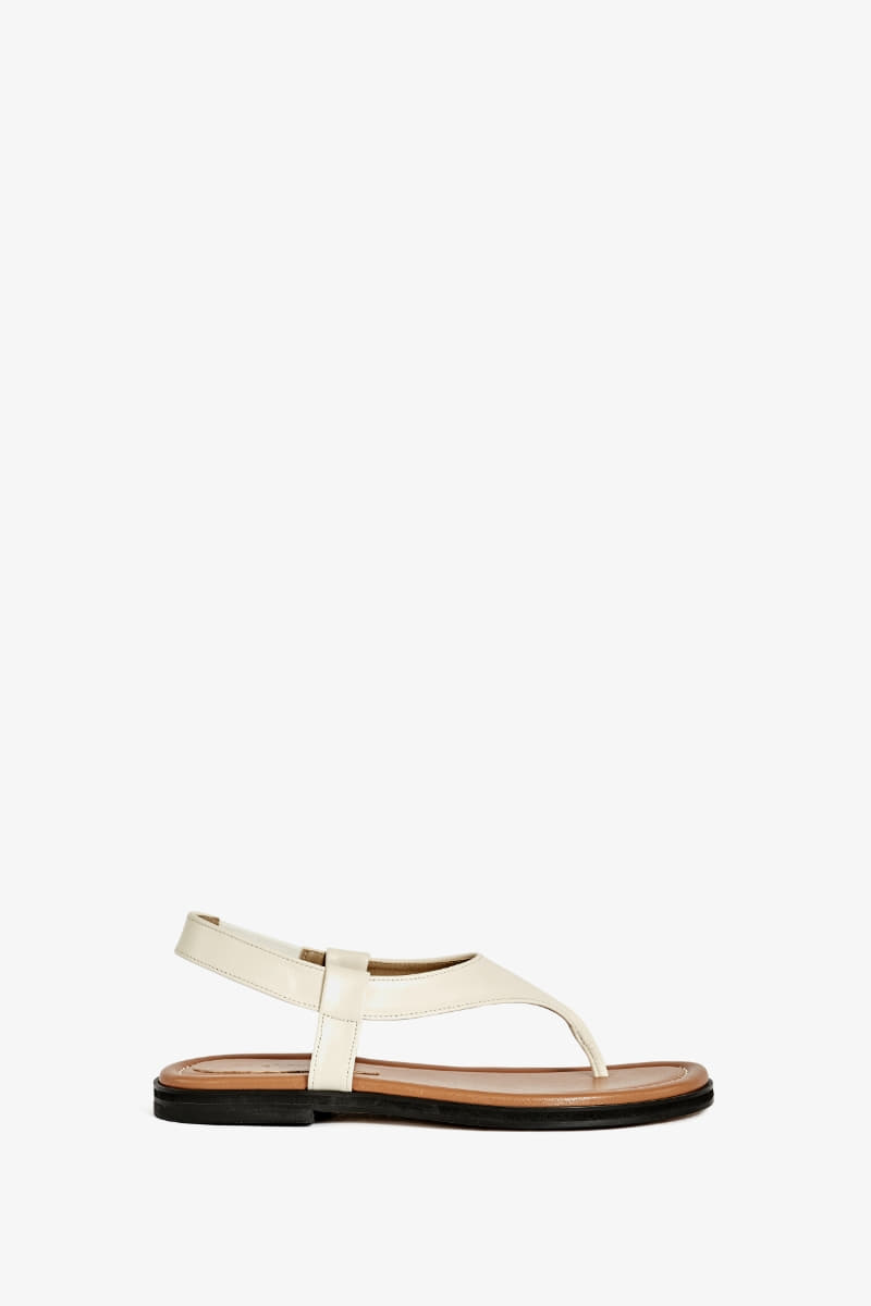 20mm Pacific Leather Flip-flop Sandal (White)