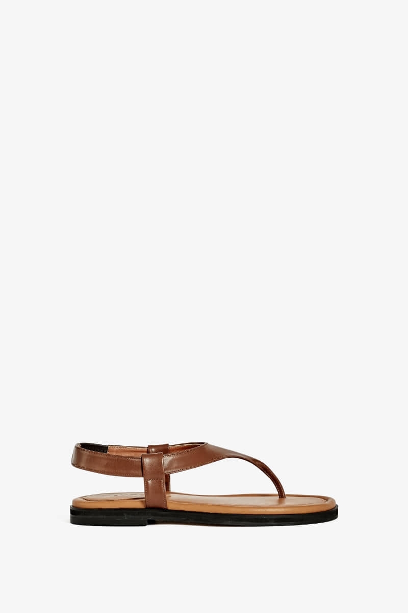 20mm Pacific Leather Flip-flop Sandal (Brown)