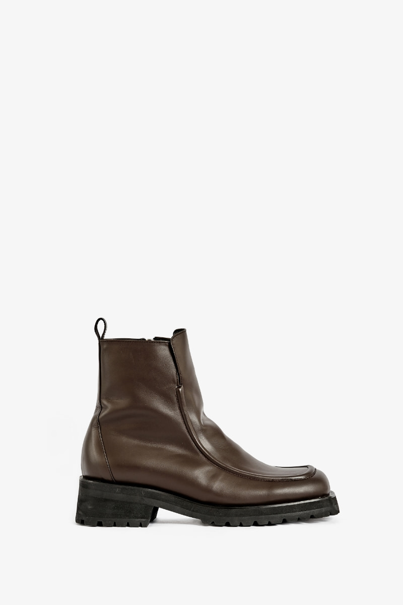 50mm Fernanda Mid-Heel Boots (Brown)