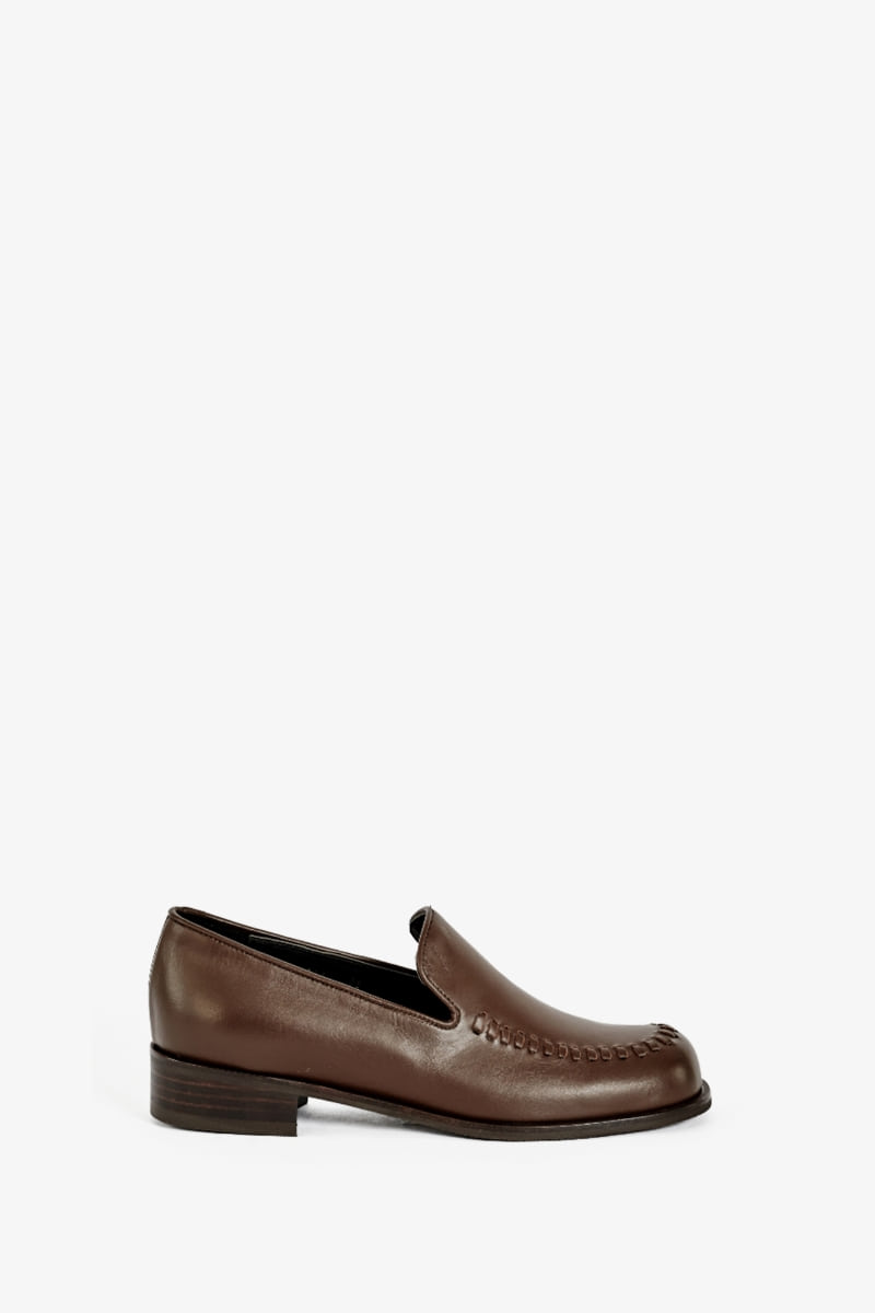 35mm Gaudi Leather-Stitch Loafer (Brown)