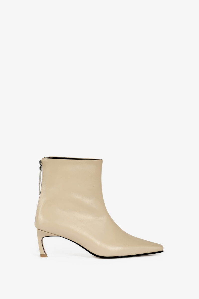 60mm Gainsbourg Square Toe Ankle Boots (Beige)