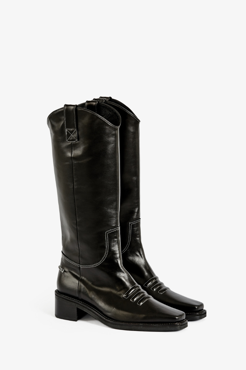 50mm Marfa Western Long Boots (Black)
