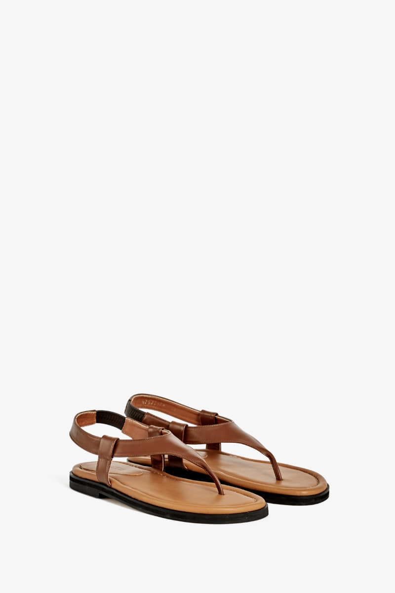 20mm Pacific Leather Flip-flop Sandal (Brown)