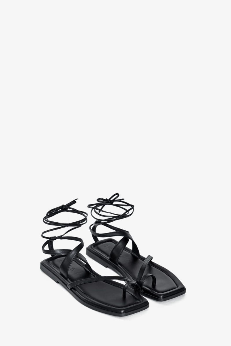 20mm Leah Tie-up Sandal (Black)