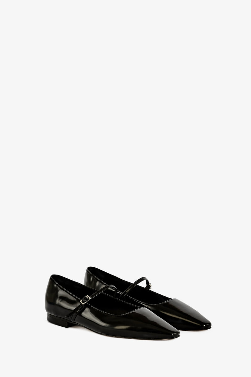 15mm Iris Pointed-Toe Flat shoes (Black)