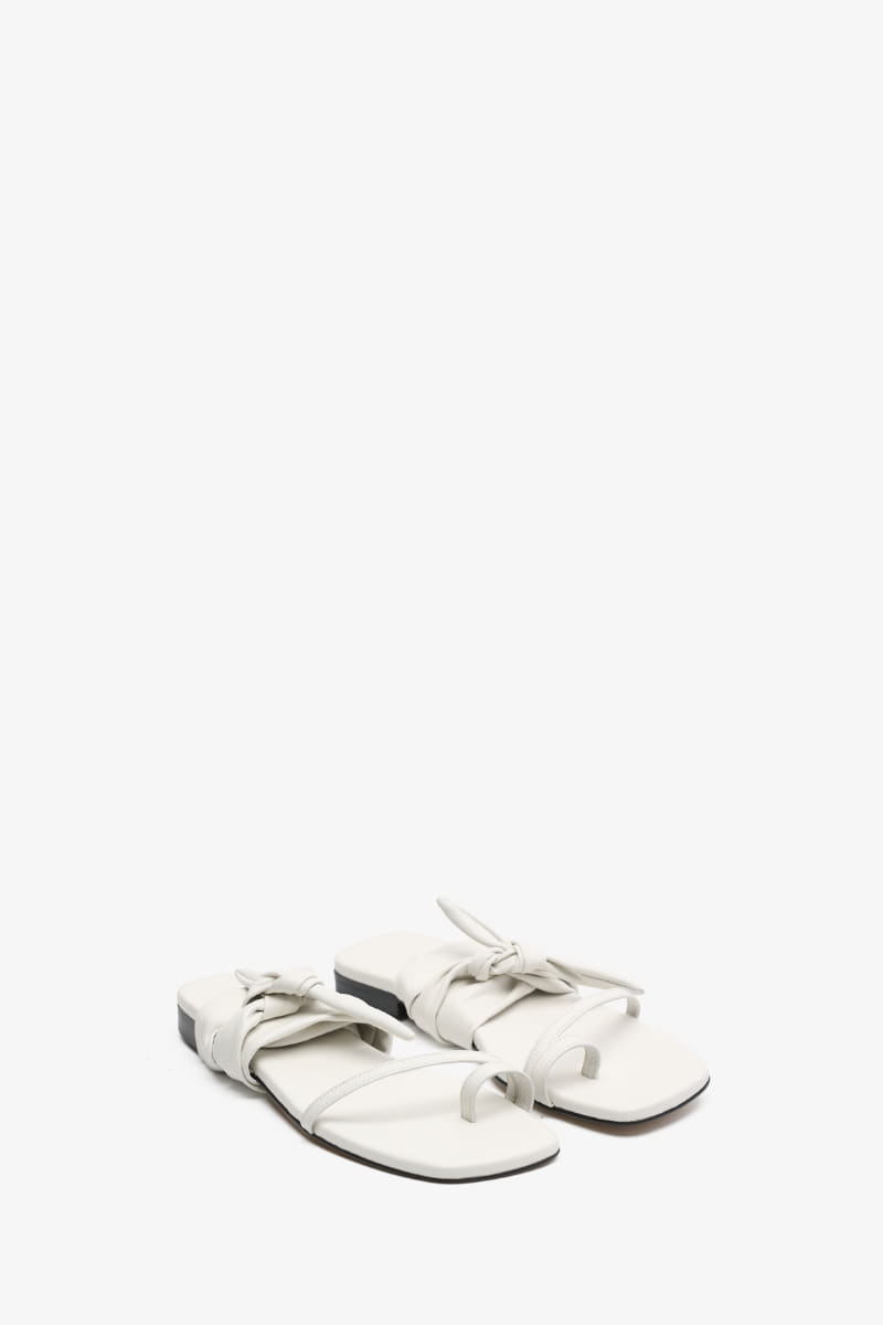 15mm Simon Ankle-Knotted Sandal (Off White)