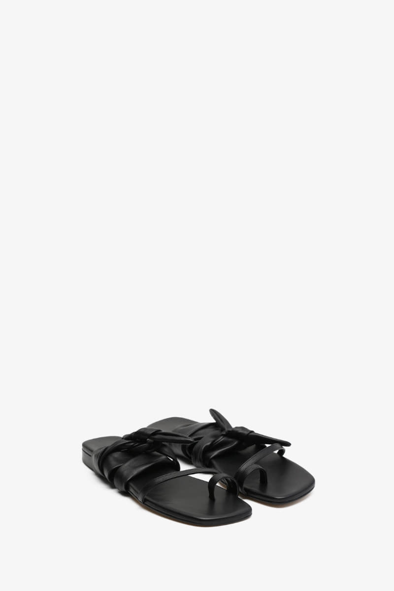 15mm Simon Ankle-Knotted Sandal (Black)