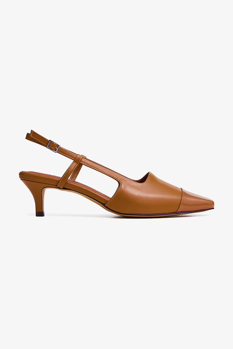 50mm Louis Point Toe Slingback (Brown)