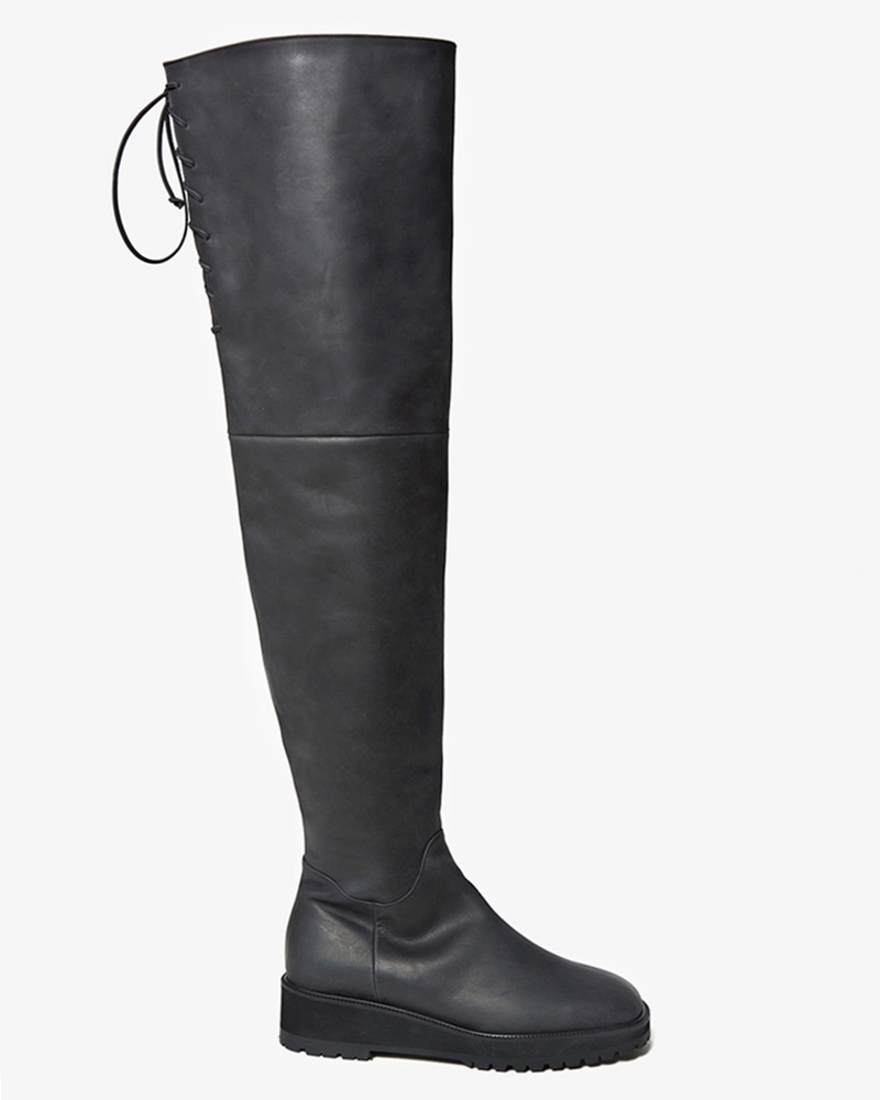45mm Massive Square Toe Over-Knee Boots (Black)