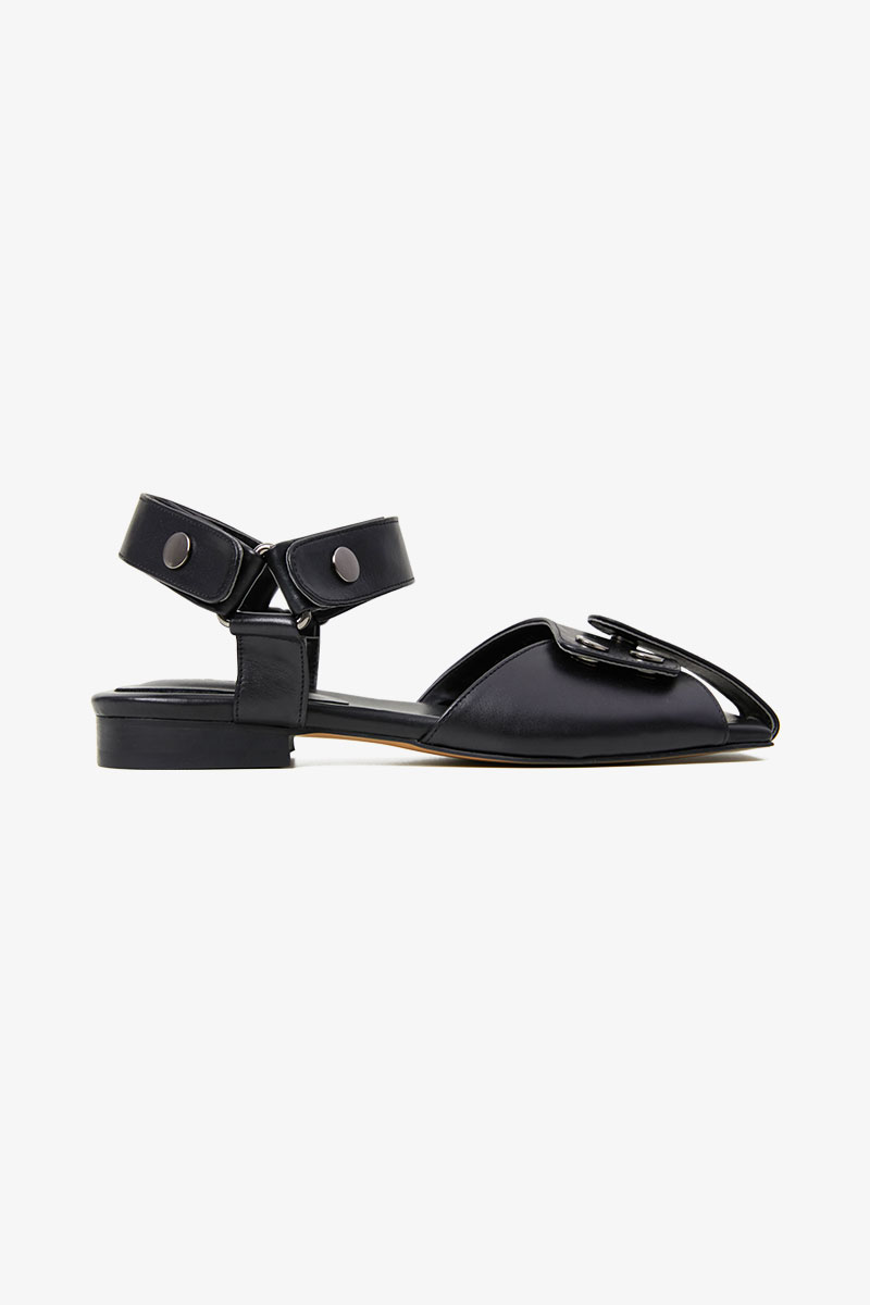 20mm Amber Buckle Strap Sandal (BLACK)