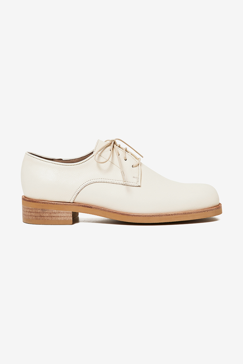 30mm Patrick Square Toe Derby Shoes (White)