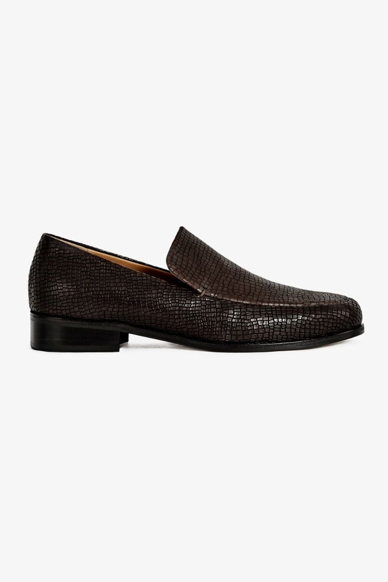 30mm Pietra Embossed-Leather Loafers (Brown)