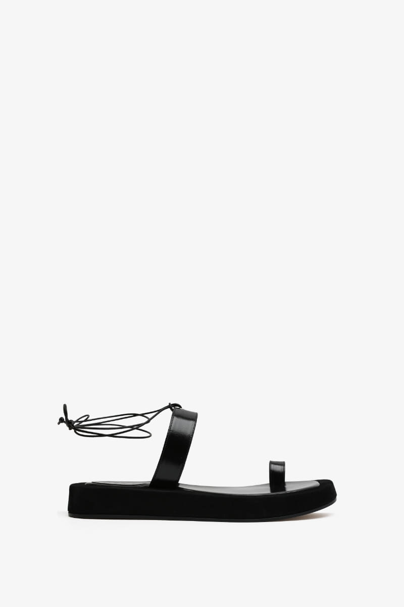 30mm Helene Ankle-Strap Sandal (Black)